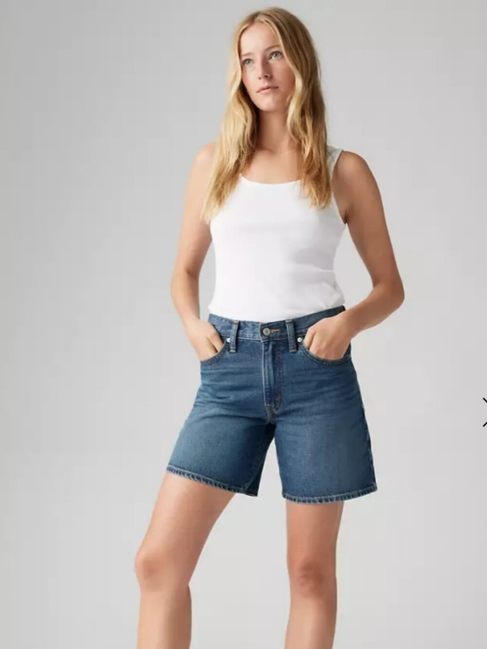 Levi's 94 Baggy Shorts Ookie Crunch Dark Blue Wash 26 Cotton Jorts Jeans Summer